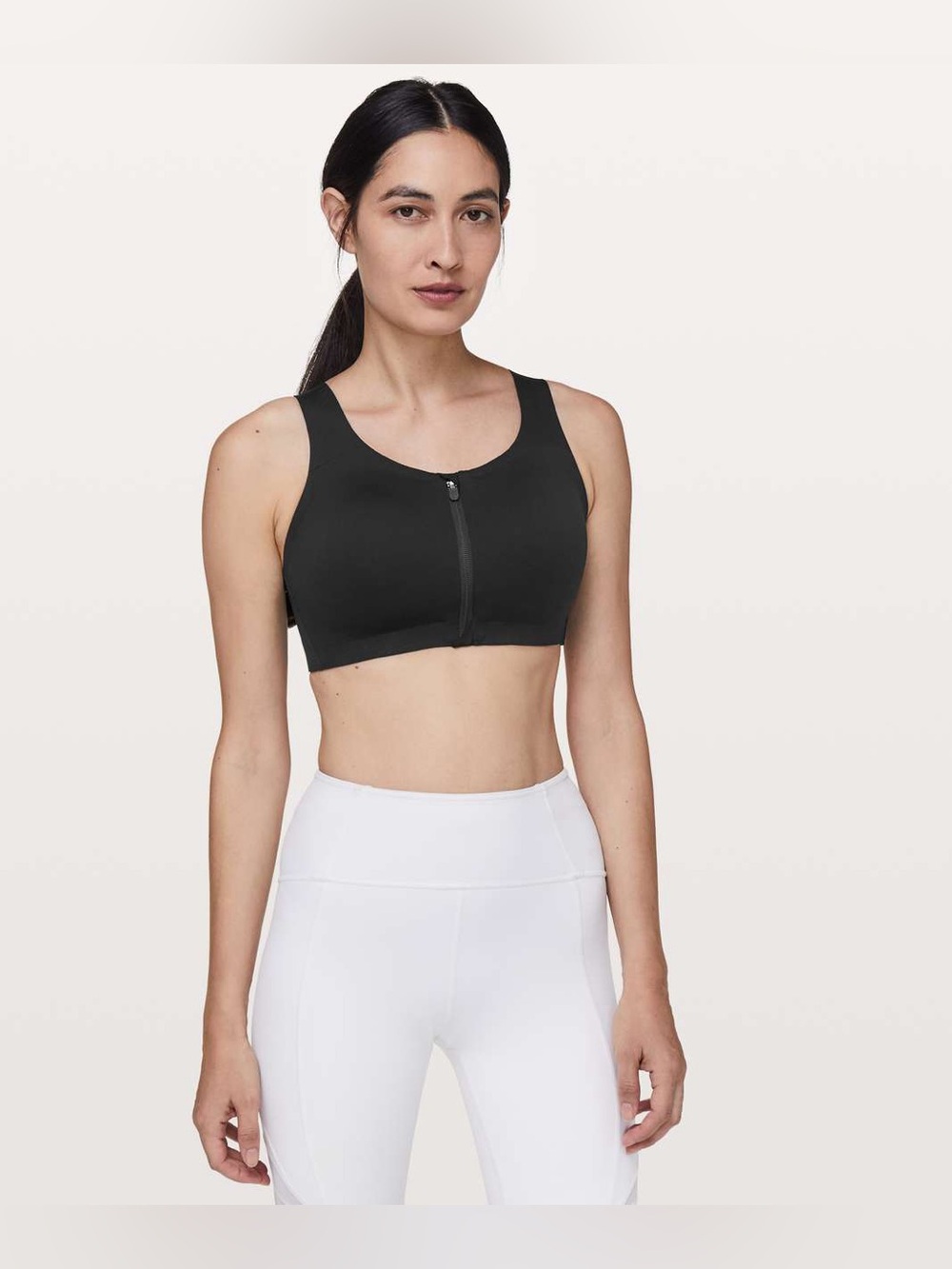 Lululemon Black Enlite Bra *Zip Front. Size 34C